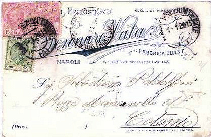 Itailaanse Buizenpost zegel op brief