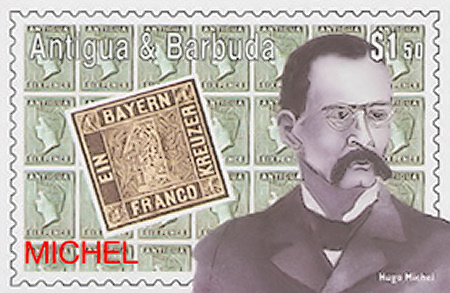 Hugo Michel op postzegel van Antigua & Barbuda