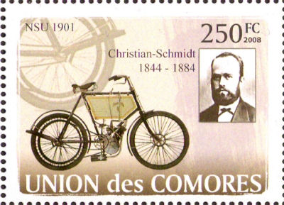 Zegel Comoren met NSU 1901