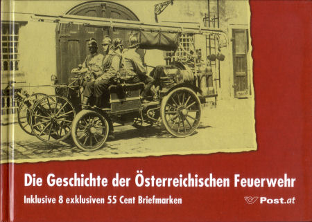 Prestigeboekje Oostenrijkse post over brandweervoertuigen