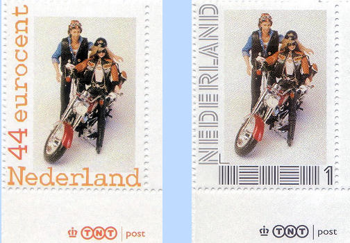 Persoonlijke Postzegels met Barbie en Ken + Harley Davidson