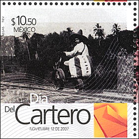 Postzegel Mexico met rail-lorry