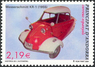 Postzegel Spaans Andorra met Messerschmitt