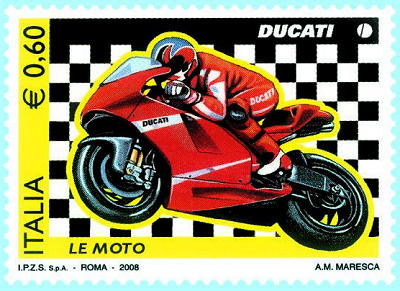 Postzegel Italië met Casey Stoner op Ducati