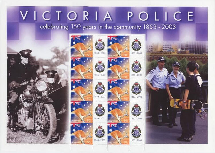 Vel Australische persoonlijke postzegels met Brough Superior